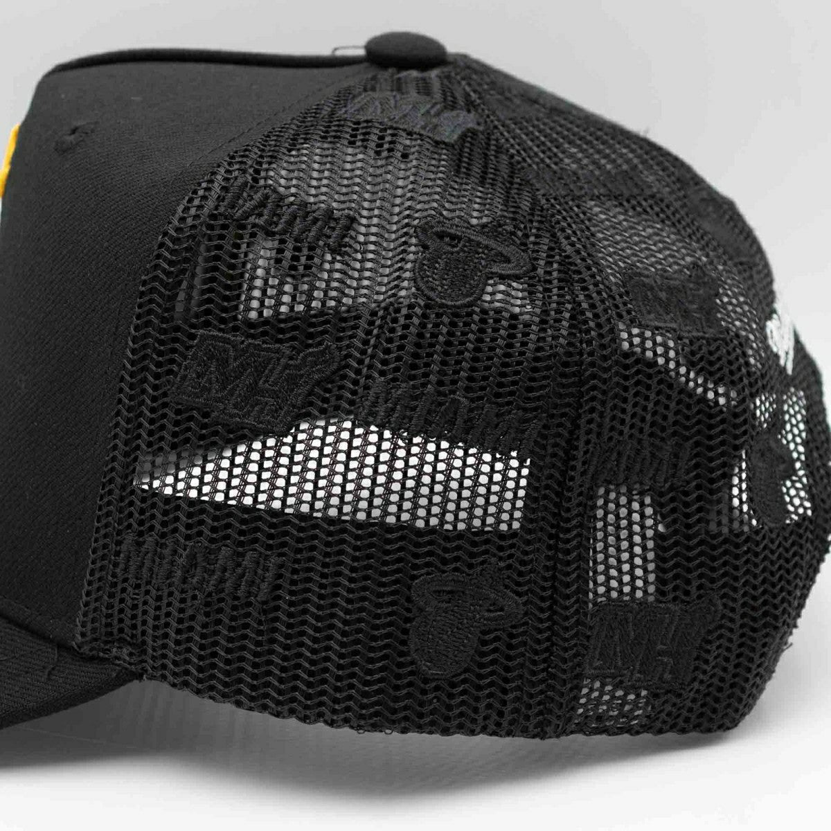 Miami Heat Mitchell & Ness Monogram NBA Trucker Cap Black - Taass US
