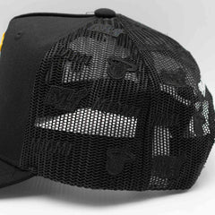 Miami Heat Mitchell & Ness Monogram NBA Trucker Cap Black - Taass US