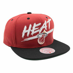 Miami Heat Transcript Mitchell & Ness Snapback NBA Cap - Taass on sale