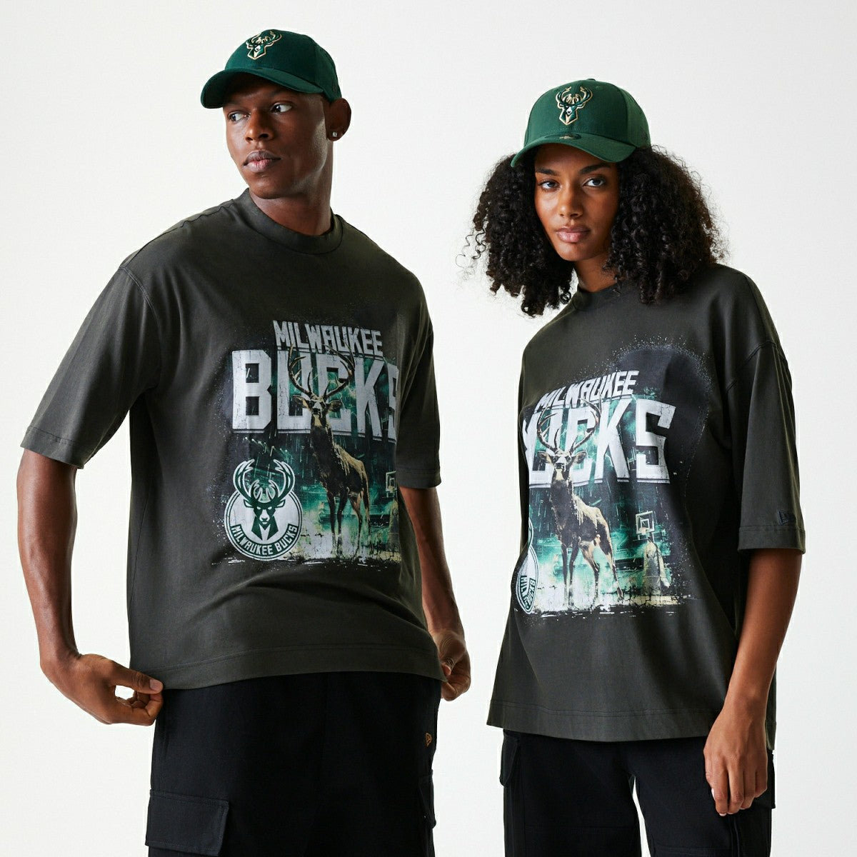 Milwaukee Bucks New Era Washed NBA T-Shirt Dark Gray - Taass discount