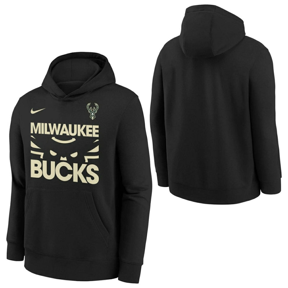 Milwaukee Bucks NBA Courtside Nike Club Hoodie Black (YOUTH) - Taass sale
