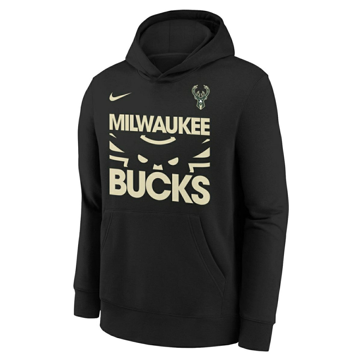Milwaukee Bucks NBA Courtside Nike Club Hoodie Black (YOUTH) - Taass sale