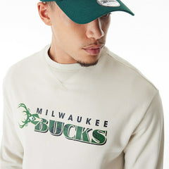 Milwaukee Bucks New Era NBA Crewneck Sweatshirt Stone - Taass sale