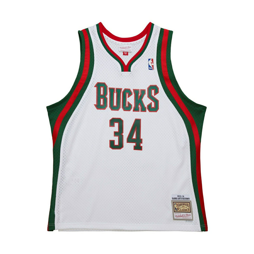 Giannis Antetokounmpo #34 Milwaukee Bucks 2013-14 Mitchell & Ness Swingman NBA Jersey White - Taass outlet