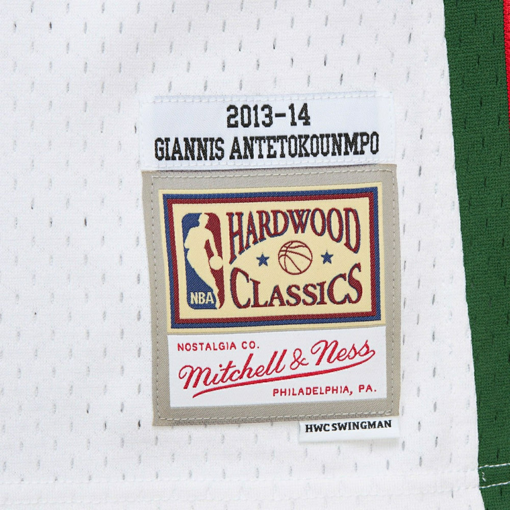 Giannis Antetokounmpo #34 Milwaukee Bucks 2013-14 Mitchell & Ness Swingman NBA Jersey White - Taass outlet