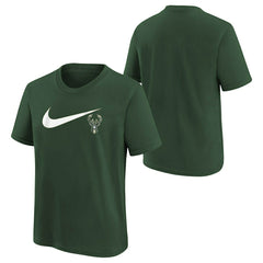 Milwaukee Bucks Nike Swoosh Logo NBA T-Shirt Green (YOUTH) - Taass on sale