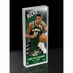 Giannis Antetokounmpo Milwaukee Bucks NBA Player Ticket 3D Block Art - Taass for sale