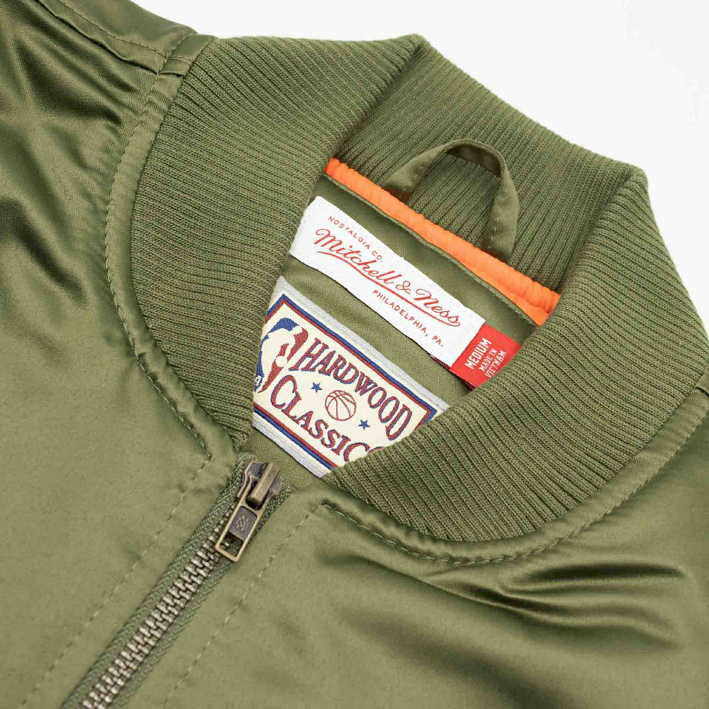 Milwaukee Bucks Olive Mitchell & Ness Heavyweight Satin NBA Jacket - Taass outlet