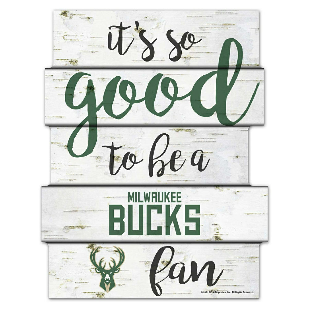 Milwaukee Bucks Birchwood NBA Wood Sign - Taass on sale