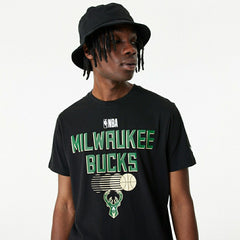 New Era Milwaukee Bucks Team Graphic Basketball T-Shirt Black - Taass for sale