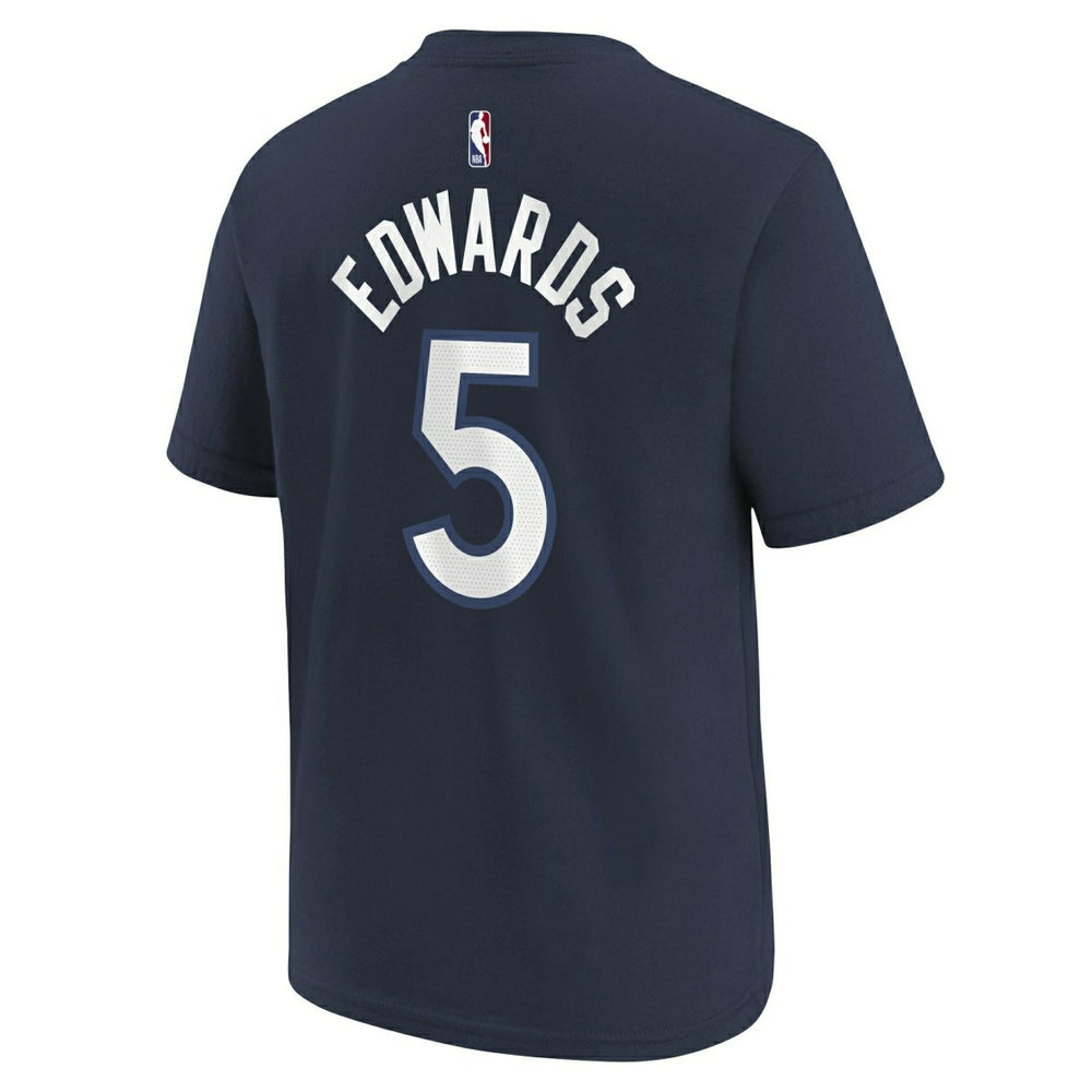 Anthony Edwards #5 Minnesota Timberwolves Player NBA T-Shirt Navy (YOUTH) - Taass outlet