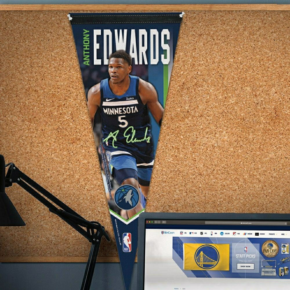 Anthony Edwards Minnesota Timberwolves WinCraft Premium NBA Pennant - Taass for sale