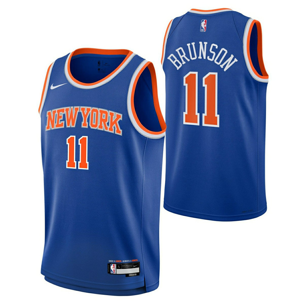 Jalen Brunson #11 New York Knicks Icon Swingman NBA Jersey Blue (YOUTH) - Taass outlet