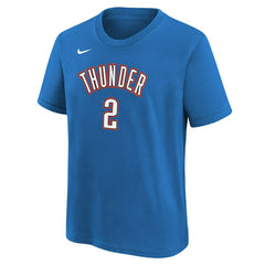 Shai Gilgeous-Alexander #2 OKC Thunder Player NBA T-Shirt Blue (YOUTH) - Taass sale