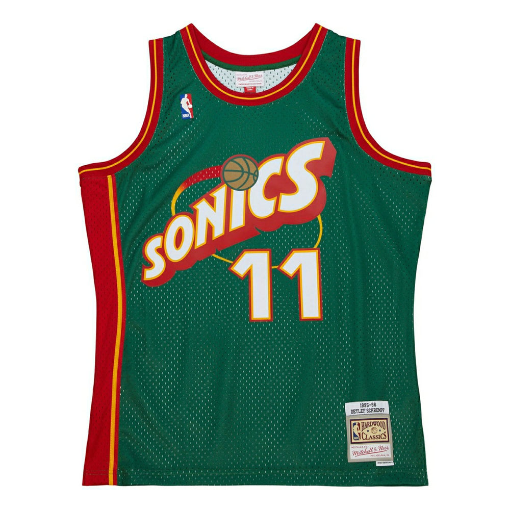 Detlef Schrempf #11 Seattle SuperSonics 1995-96 Swingman NBA Jersey Green - Taass sale