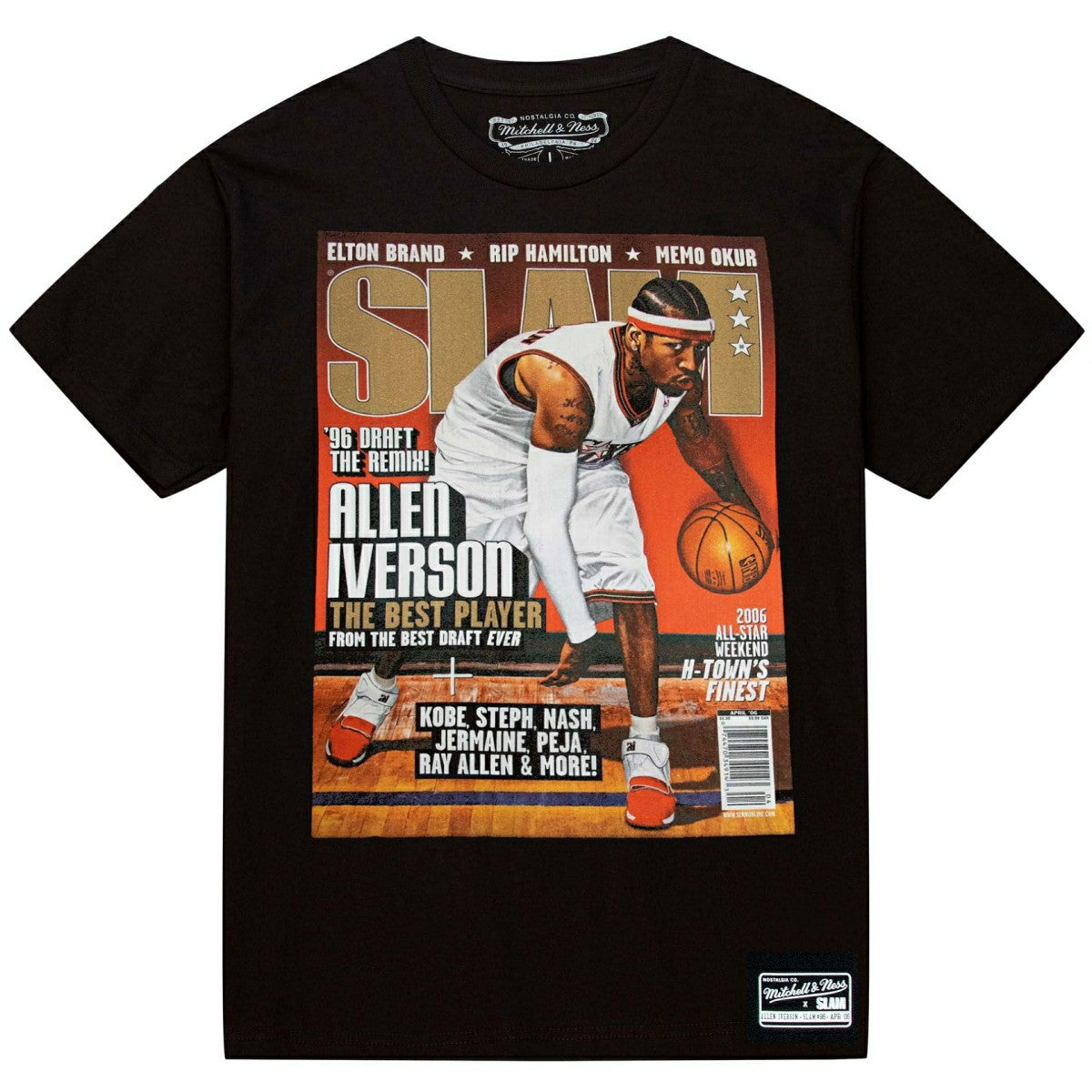 Allen Iverson Philadelphia 76ers 2006 Slam Cover NBA T-Shirt Black - Taass sale