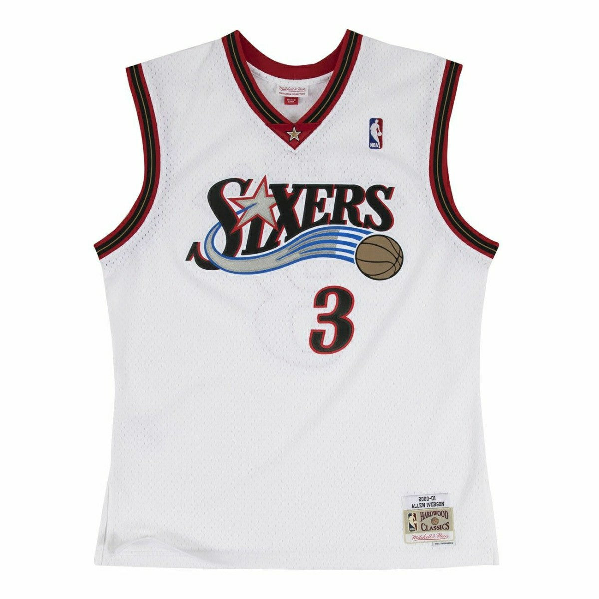 Allen Iverson #3 Philadelphia 76ers 2000-01 Mitchell & Ness Swingman NBA Jersey White - Taass for sale
