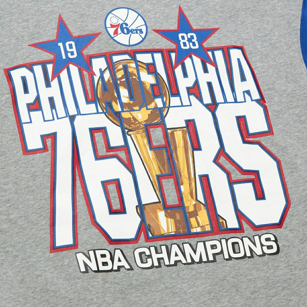 Philadelphia 76ers Mitchell & Ness All Over 4.0 Crew NBA Pullover Gray - Taass on sale