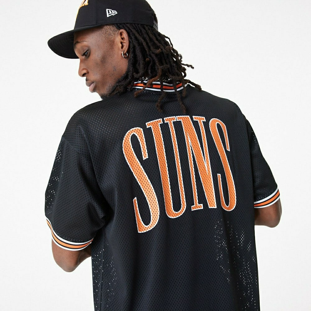 Phoenix Suns New Era Oversized NBA Mesh T-Shirt Black - Taass for sale