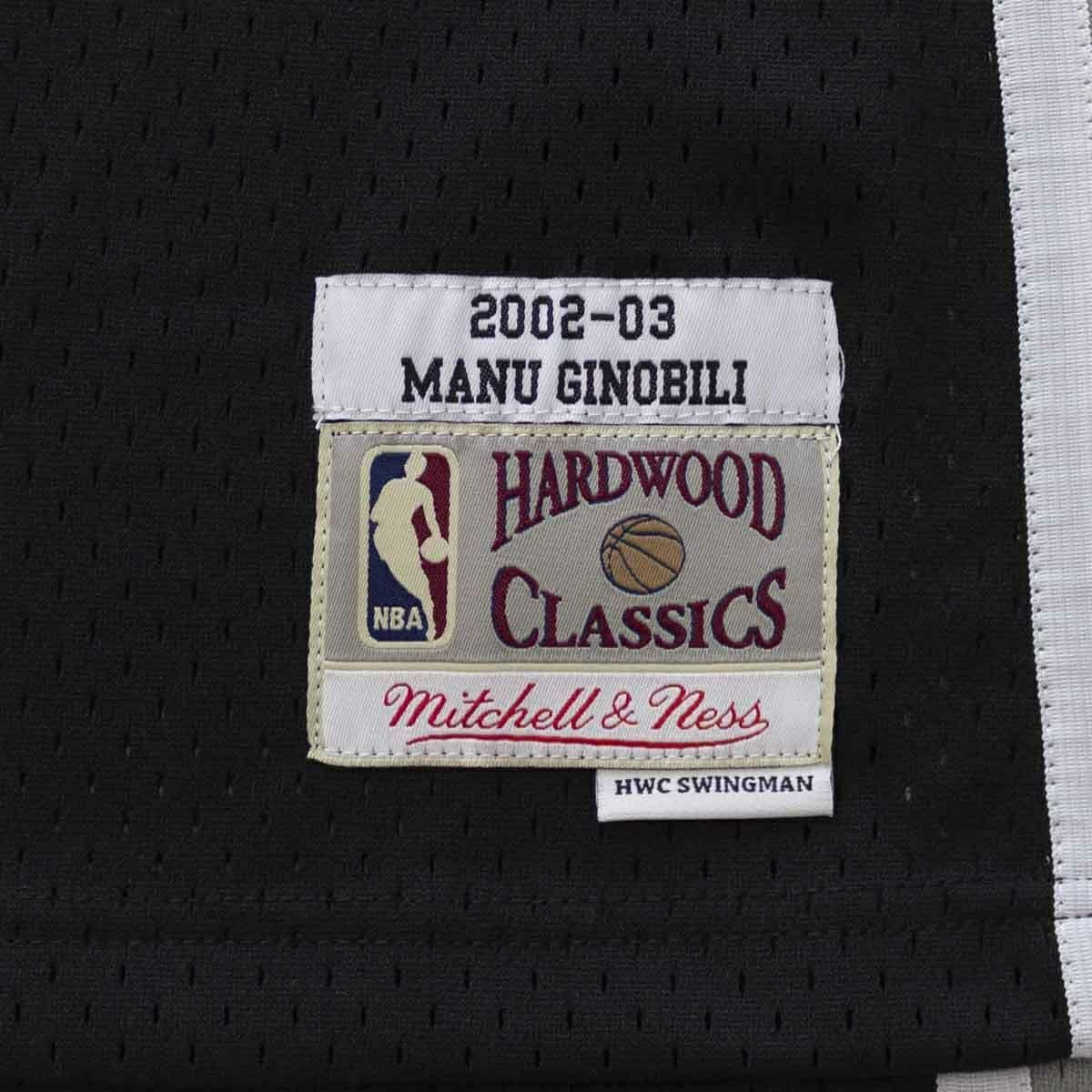 Emanuel Ginóbili #20 San Antonio Spurs 2002-03 Swingman NBA Jersey Black - Taass Online