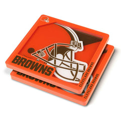 Cleveland Browns 3D Logo NFL Coasters (2-Piece) - Taass outlet