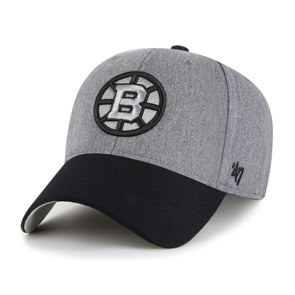 Boston Bruins '47 MVP Granite Adjustable NHL Cap Charcoal - Taass Online