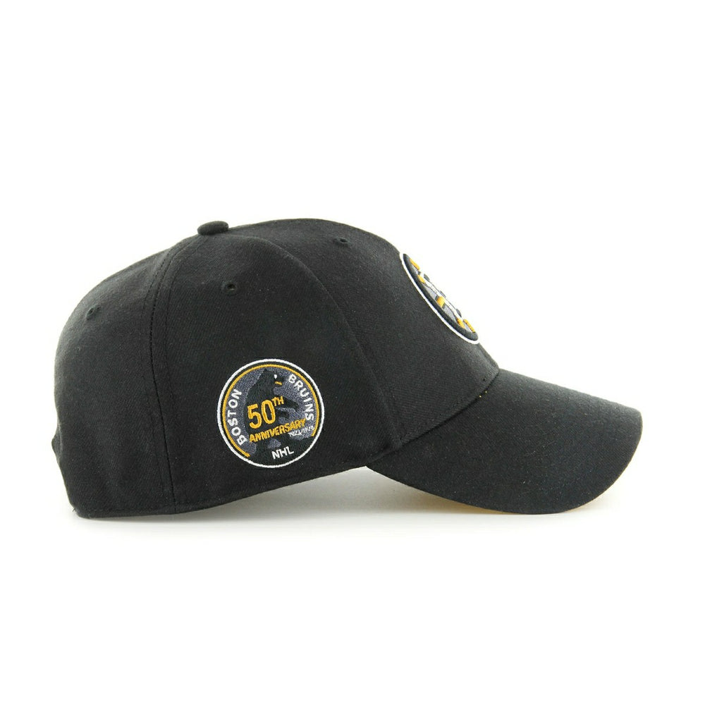 Boston Bruins 50th Anniversary Sure Shot Vintage MVP Snapback NHL Cap Alternate Black - Taass outlet