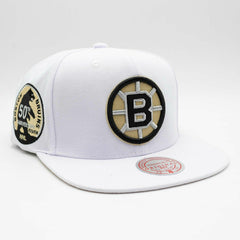 Boston Bruins Winter White Mitchell & Ness Snapback NHL Cap - Taass sale