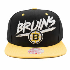 Boston Bruins Transcript Mitchell & Ness Snapback NHL Cap - Taass for sale