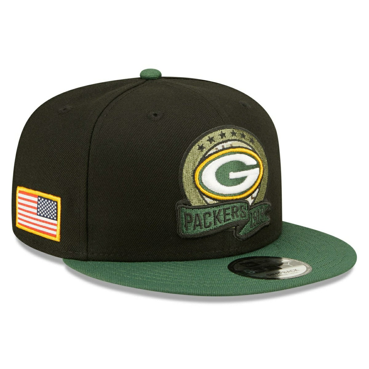 Green Bay Packers 2022 NFL On-Field Salute to Service New Era 9FIFTY Snapback Cap - Taass on sale