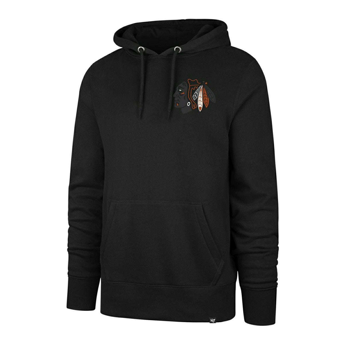Chicago Blackhawks Tonal Backer '47 Burnside NHL Hoodie Black - Taass Online