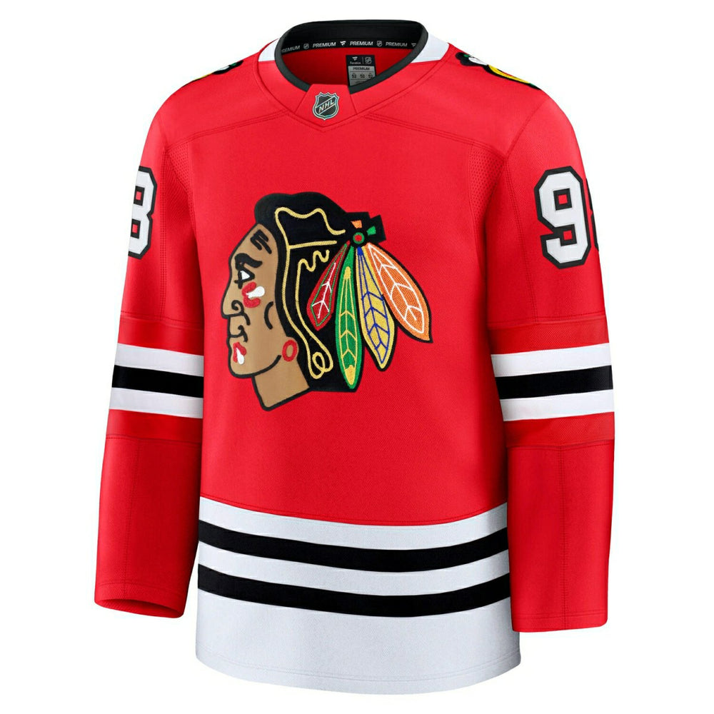 Connor Bedard #98 Chicago Blackhawks Premium NHL Jersey Home Red - Taass on sale