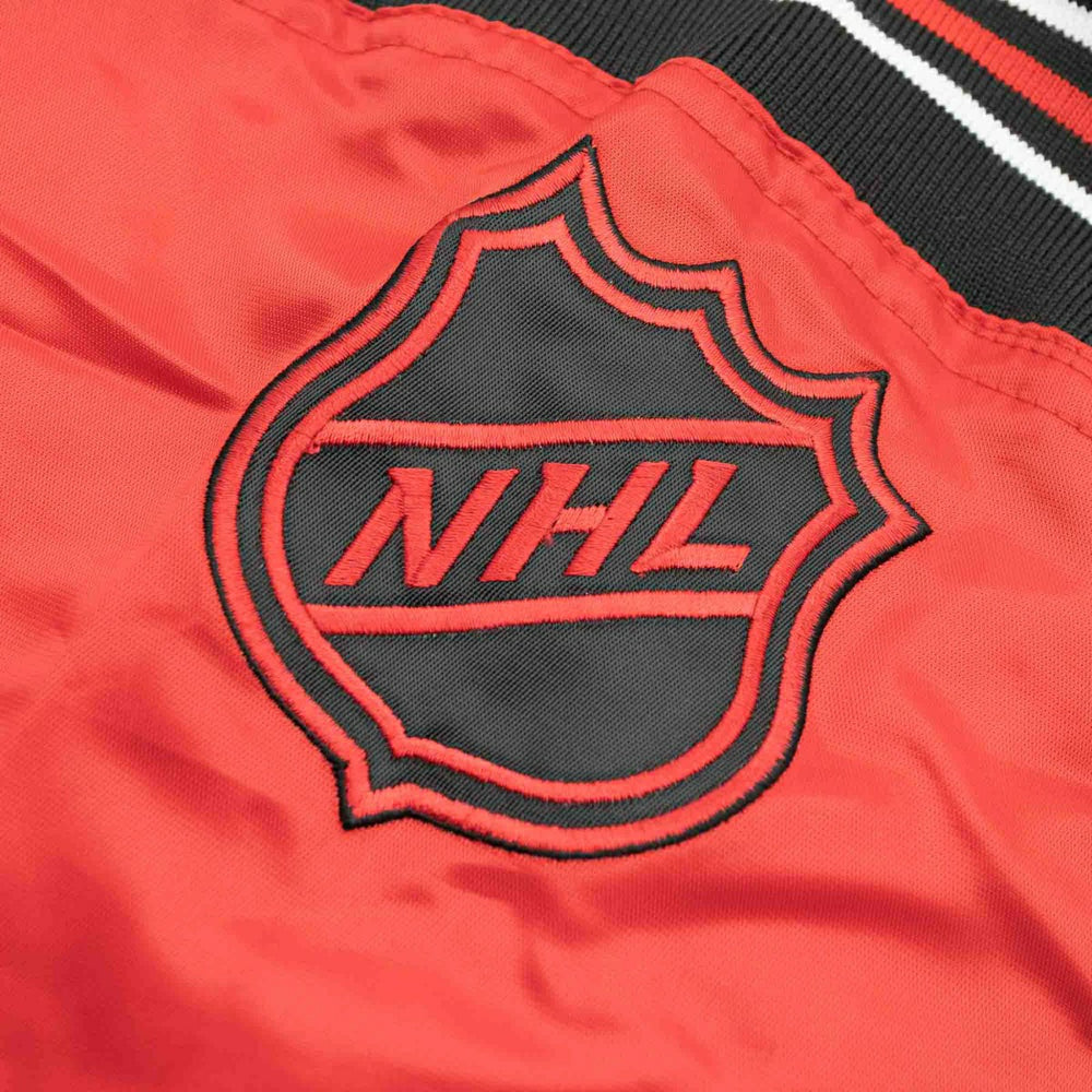 Chicago Blackhawks Enforcer NHL Varsity Satin Jacket - Taass discount
