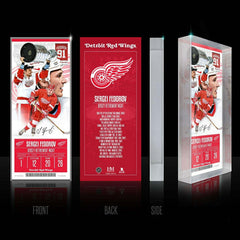 Sergei Fedorov Detroit Red Wings Retirement Night Ticket 3D Block Art - Taass on sale