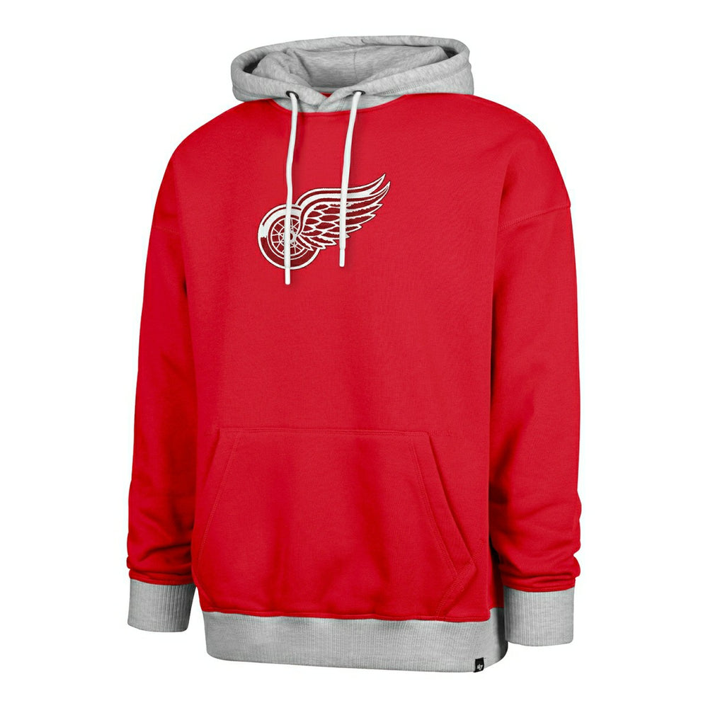 Detroit Red Wings Patch '47 Drop Shoulder NHL Hoodie Red - Taass on sale