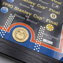 Edmonton Oilers Stanley Cup Legacy Bronze Coin Framed NHL Photo - Taass US
