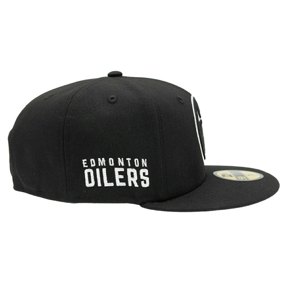 Edmonton Oilers Black & Chrome 59FIFTY Fitted NHL Cap Black - Taass US