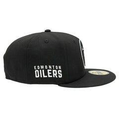 Edmonton Oilers Black & Chrome 59FIFTY Fitted NHL Cap Black - Taass US