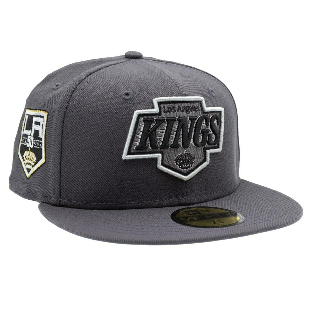 Los Angeles Kings 50th Anniversary 59FIFTY Fitted NHL Cap Dark Gray - Taass discount