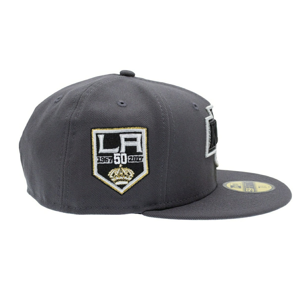 Los Angeles Kings 50th Anniversary 59FIFTY Fitted NHL Cap Dark Gray - Taass discount