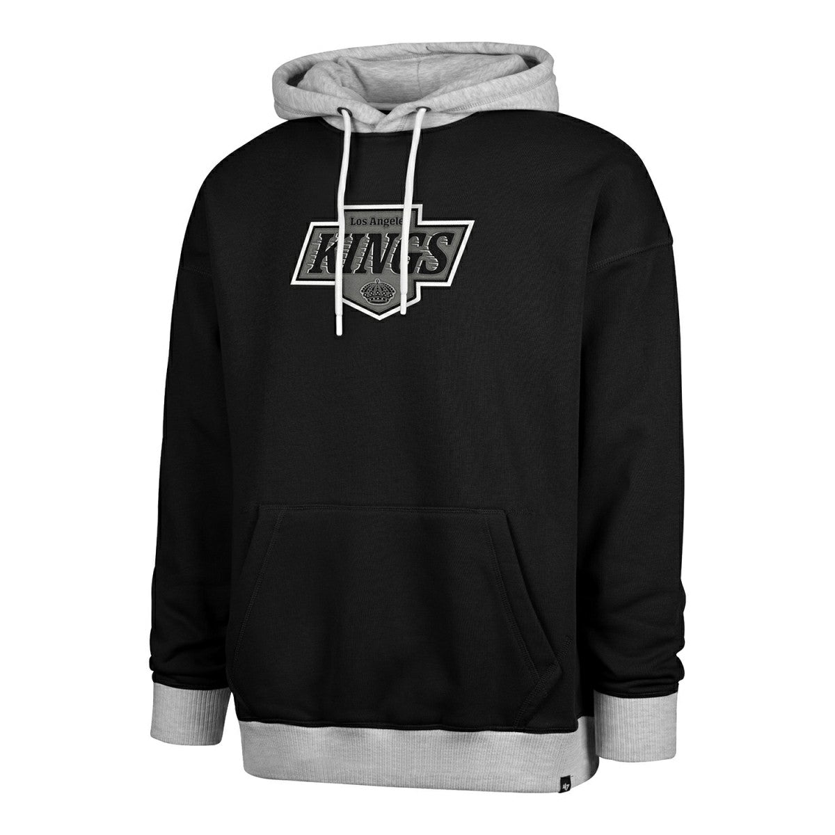 Los Angeles Kings Patch '47 Drop Shoulder NHL Hoodie Black - Taass for sale