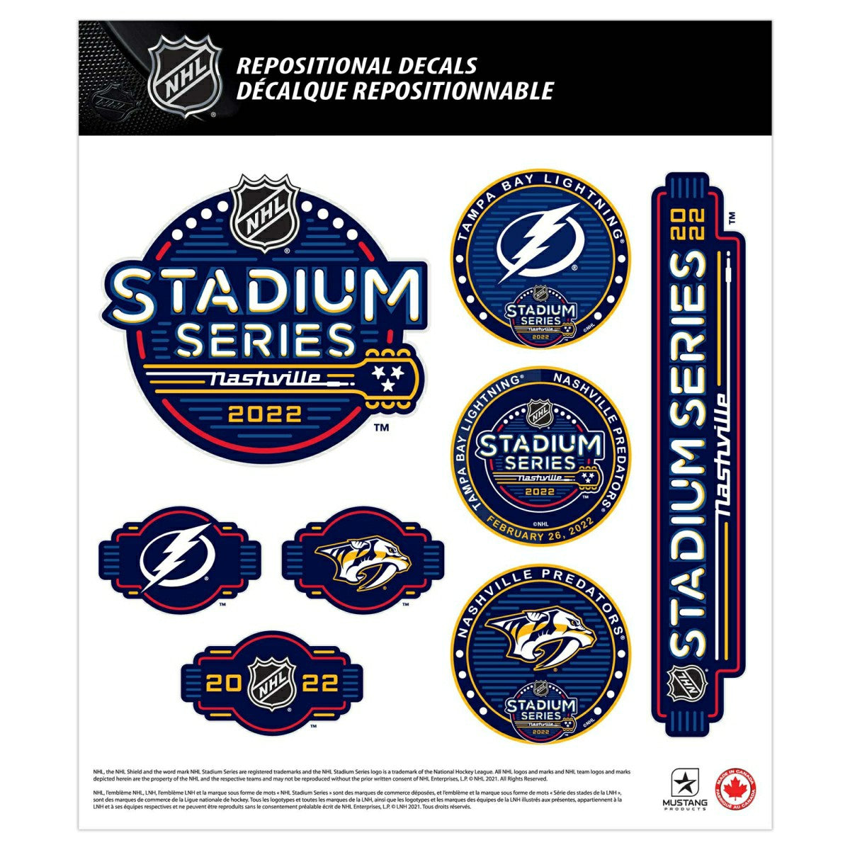 2022 NHL Stadium Series Nashville Deluxe Decals Set (5 Pcs.) - Taass US