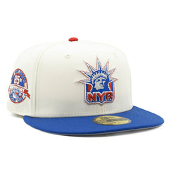 New York Rangers 85th Anniversary New Era 59FIFTY Fitted NHL Cap Chrome - Taass outlet