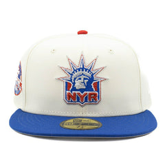 New York Rangers 85th Anniversary New Era 59FIFTY Fitted NHL Cap Chrome - Taass outlet