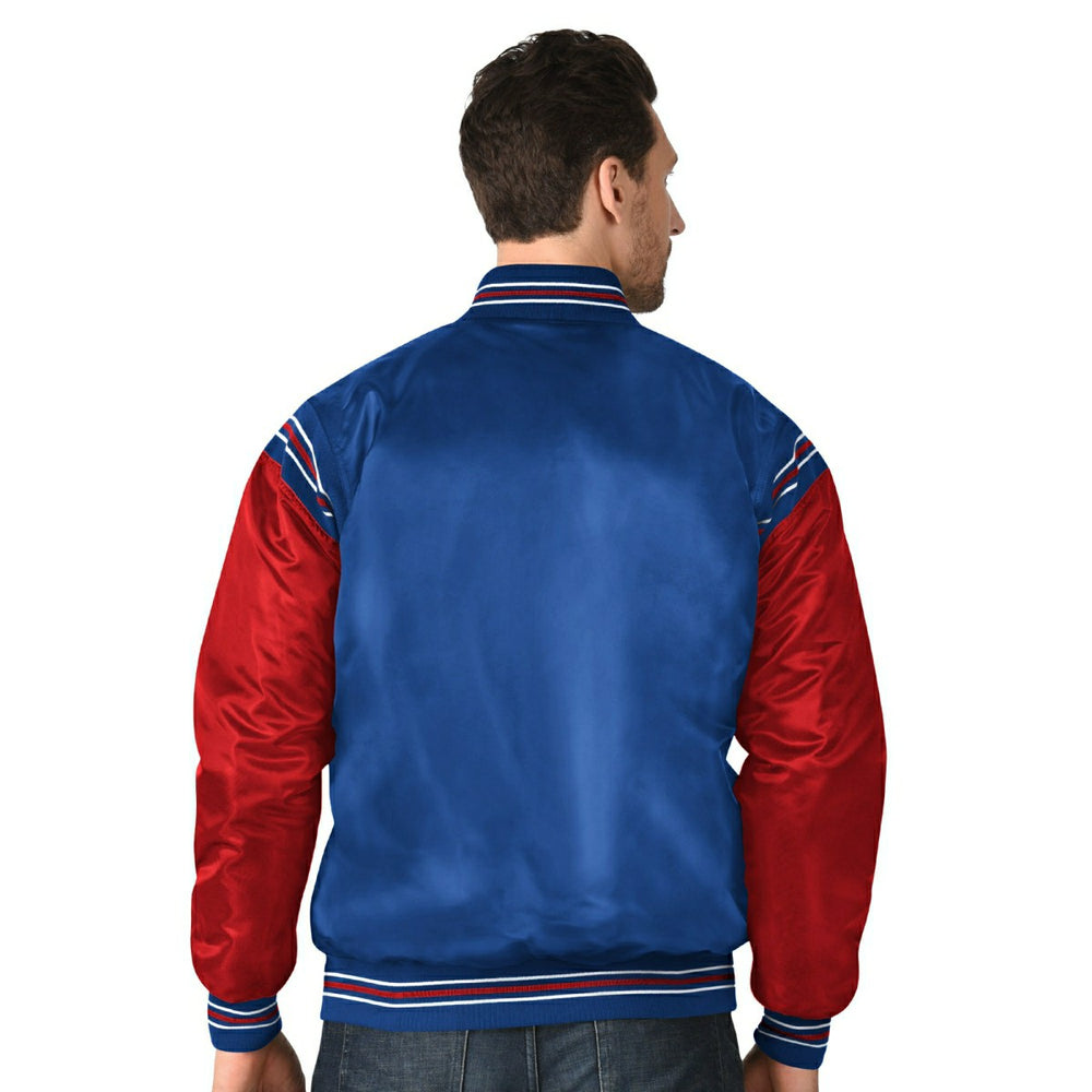New York Rangers Enforcer NHL Varsity Satin Jacket - Taass outlet