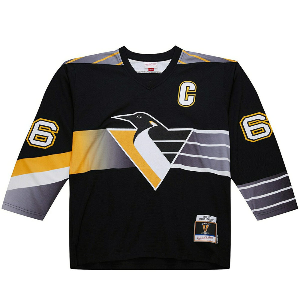 Mario Lemieux #66 Pittsburgh Penguins 1996-97 Premium Power Play NHL Jersey Black - Taass on sale