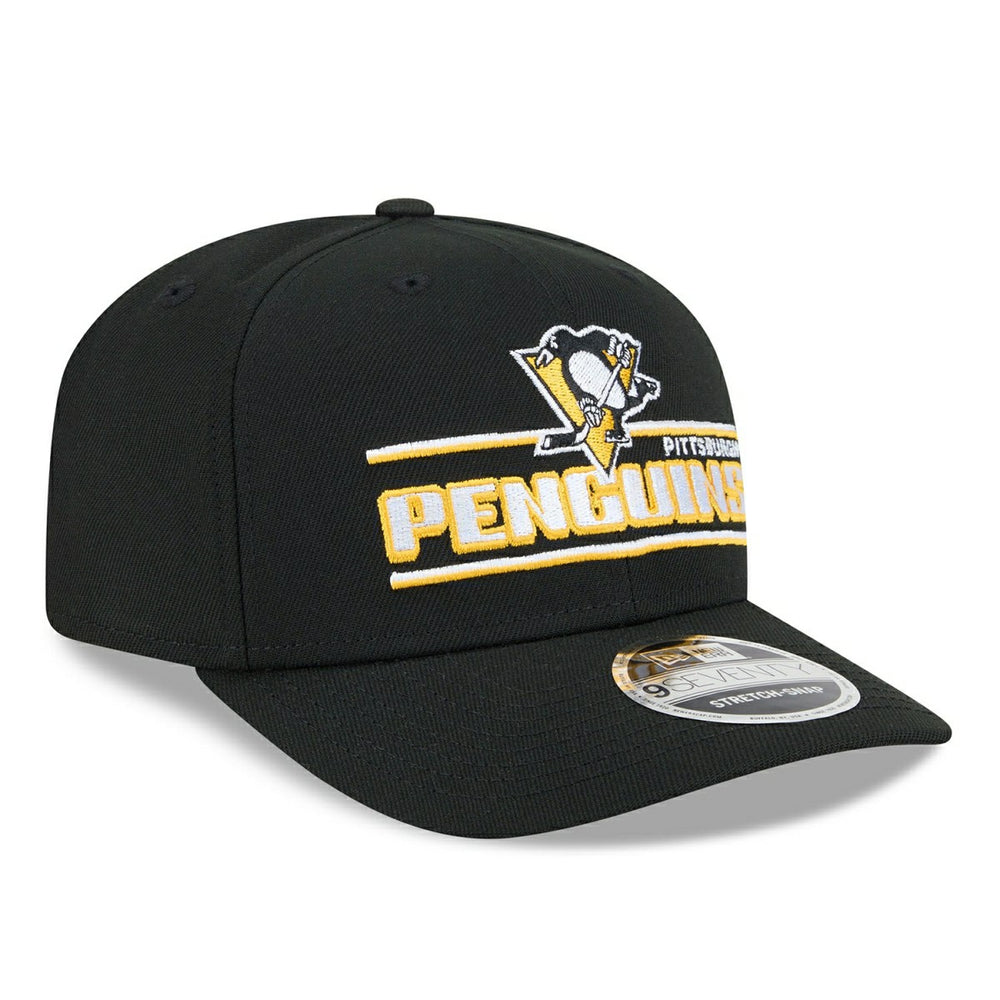 Pittsburgh Penguins NHL Stated 9SEVENTY Stretch-Snap Cap Black - Taass Online