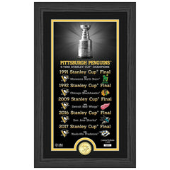 Pittsburgh Penguins Stanley Cup Legacy Bronze Coin Framed NHL Photo - Taass for sale