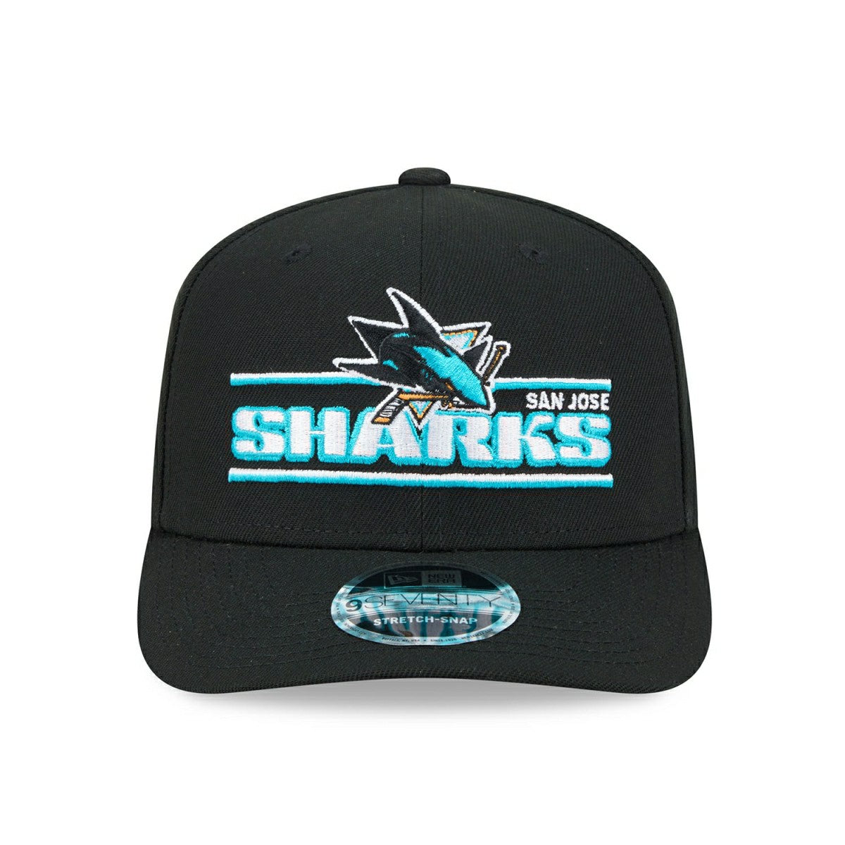 San Jose Sharks NHL Stated 9SEVENTY Stretch-Snap Cap Black - Taass on sale