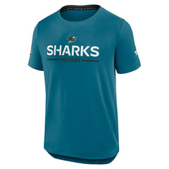 San Jose Sharks 2025/26 Authentic Pro Rink Tech NHL T-Shirt Teal - Taass for sale